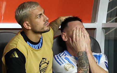 Lionel Messi in tears as he leaves Copa América final with injury