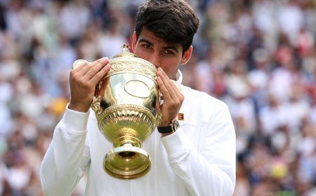 Alcaraz records straight sets win over Djokovic for second Wimbledon title