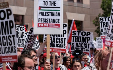 Photos: Gaza, abortion and migrant rights protests outside RNC in US