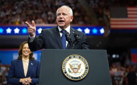 Walz makes Harris ticket debut with pointed attack on Trump