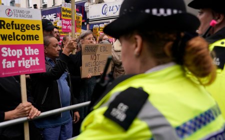 Thousands rally against racism in UK amid fears of far-right violence