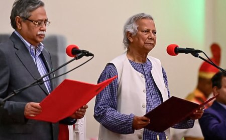 Muhammad Yunus takes oath as head of Bangladesh’s interim government