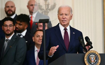 President Biden asks for direction during Rangers' World Series celebration at White House: 'What am I doing?'