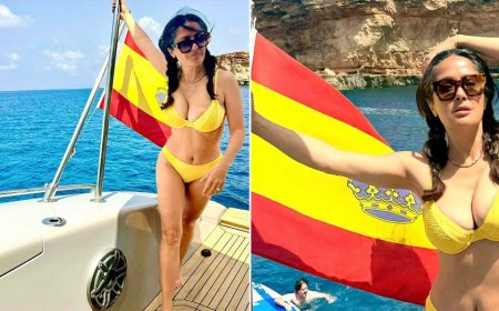 Salma Hayek flaunts bikini bod, 'white hair' in new photos