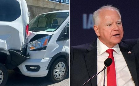 Walz’s motorcade involved in a crash on the way to a campaign stop, with a 'few minor injuries'