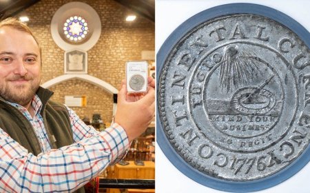 Rare coin from 1776 found in bottom of toffee tin to sell at auction