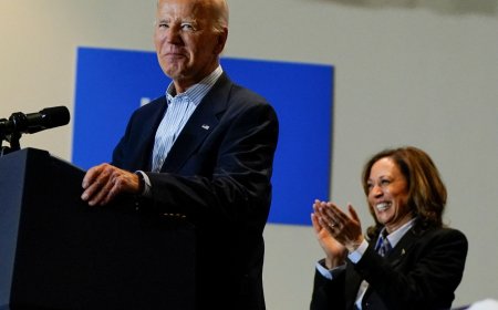 Biden joins Harris at first joint election campaign stop since leaving race