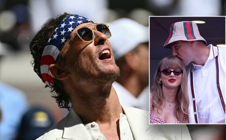 Matthew McConaughey shows patriotic pride at US Open alongside Taylor Swift, Bon Jovi