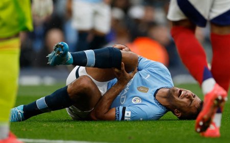 Manchester City’s midfielder Rodri out for ‘a long time’ due to knee injury