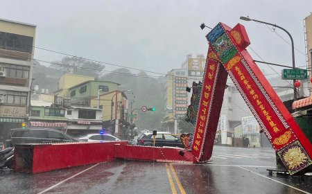 Two killed as ‘weird’ Typhoon Krathon crashes into southwestern Taiwan