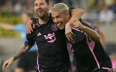 Messi double helps Inter Miami edge Columbus 3-2 for MLS Supporters’ Shield