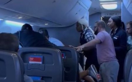 Passengers intervene on flight when man allegedly attacks woman next to him, video shows